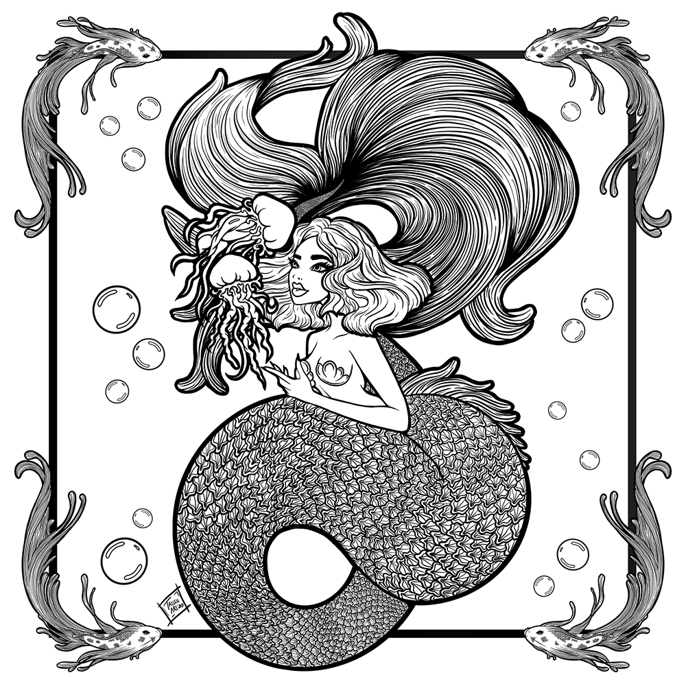 Mermaid and Koi